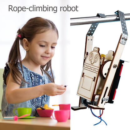 DIY Stem Toys for Children Educational Science Experiment Kit Electric Robot Wooden Puzzle Assembly Model Building for Kids