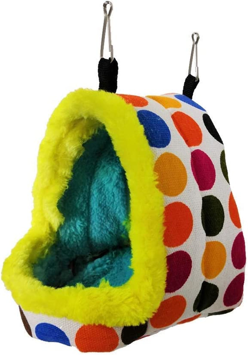 Bird Hanging Hammock Winter Warm Parrot Nest House Bed Plush Snuggle Pet Cave Hammock Toy for Conure Lovebird Budgie Parakeet Cockatiel Cage Accessory (Medium)