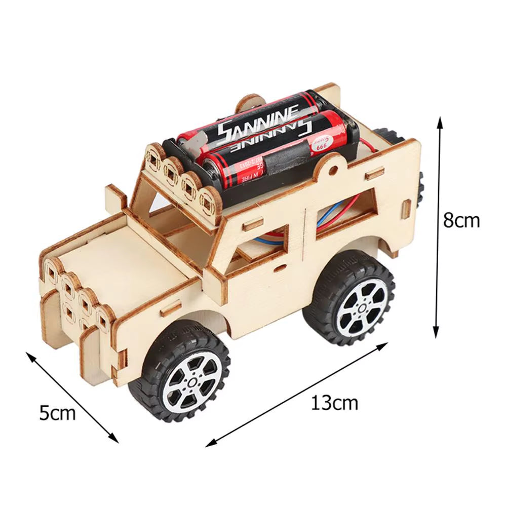 DIY Stem Toys for Children Educational Science Experiment Kit Electric Robot Wooden Puzzle Assembly Model Building for Kids