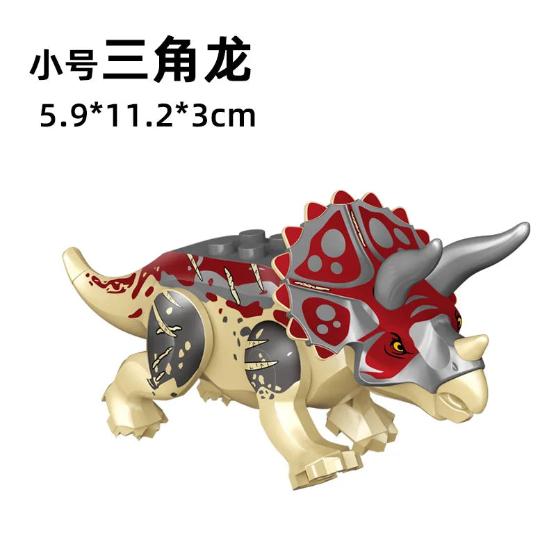 Jurassic World 3 Brutal Raptor Building Blocks Dinosaur Bricks Tyrannosaurus Indominus I-Rex Assemble Toy for Children