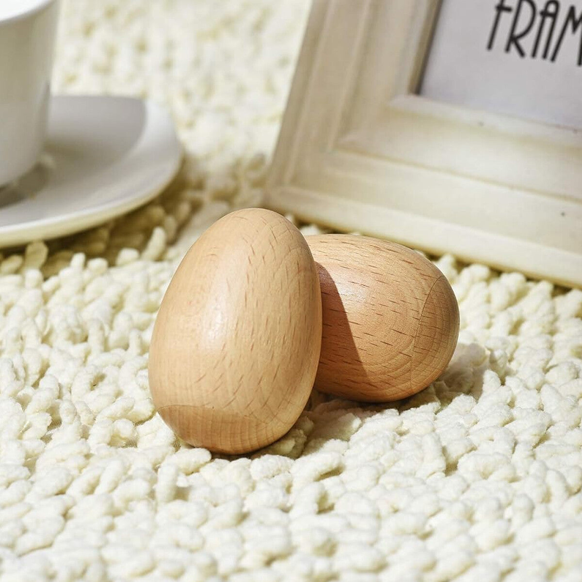 6Pc Wooden Egg Shakers Kids Musical Percussion Instruments Rhythm Rattle Toy Set