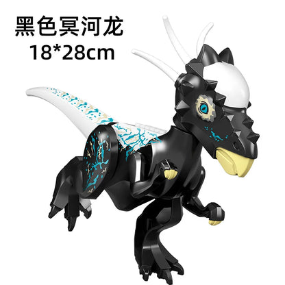 Jurassic World 3 Brutal Raptor Building Blocks Dinosaur Bricks Tyrannosaurus Indominus I-Rex Assemble Toy for Children