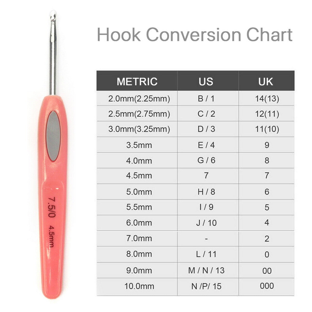 8PCS Crochet Hooks Sewing Tool Kit Yarn Knitting Needles Ergonomic Grip Set AU