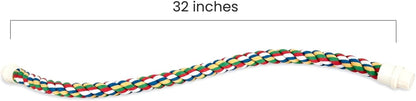 Pet Comfy Perch for Birds Flexible Multi-Color Rope, Medium - 32" Length