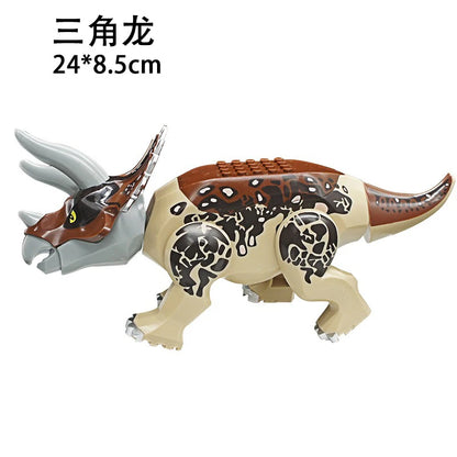 Jurassic World 3 Brutal Raptor Building Blocks Dinosaur Bricks Tyrannosaurus Indominus I-Rex Assemble Toy for Children