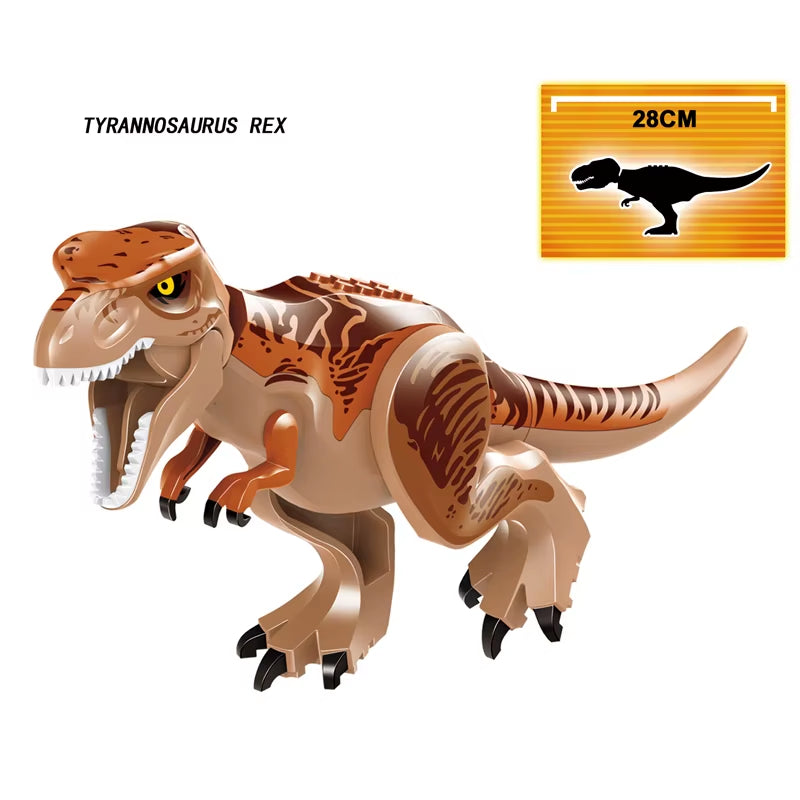 Jurassic World 3 Brutal Raptor Building Blocks Dinosaur Bricks Tyrannosaurus Indominus I-Rex Assemble Toy for Children
