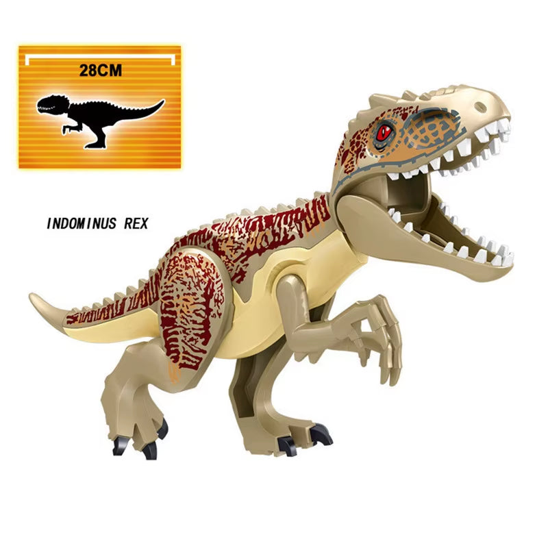 Jurassic World 3 Brutal Raptor Building Blocks Dinosaur Bricks Tyrannosaurus Indominus I-Rex Assemble Toy for Children