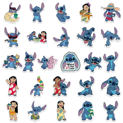51PCS Cute Cartoon Lilo & Stitch Stickers DIY Diary Laptop Luggage Skateboard Graffiti Decals Fun Classic Toy