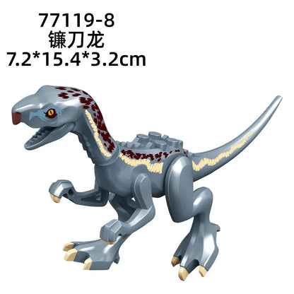 Jurassic World 3 Brutal Raptor Building Blocks Dinosaur Bricks Tyrannosaurus Indominus I-Rex Assemble Toy for Children