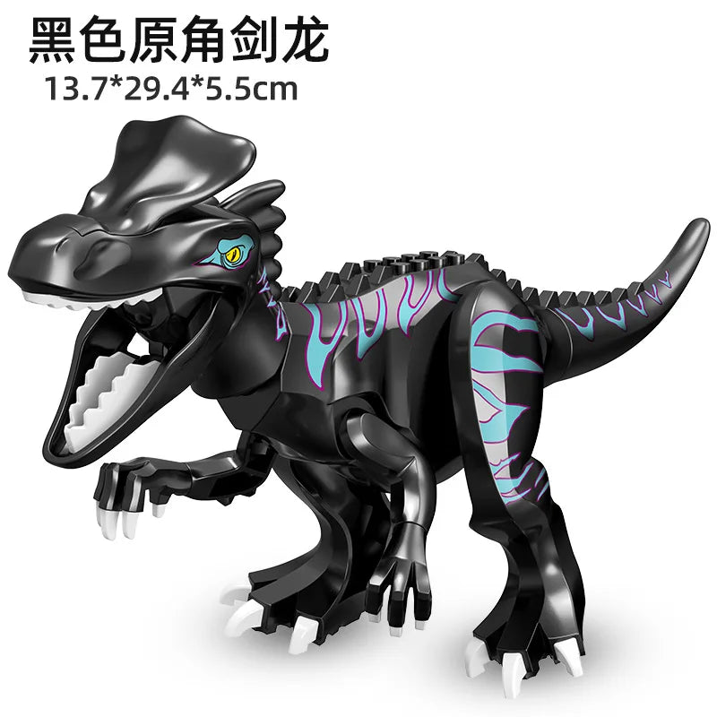 Jurassic World 3 Brutal Raptor Building Blocks Dinosaur Bricks Tyrannosaurus Indominus I-Rex Assemble Toy for Children