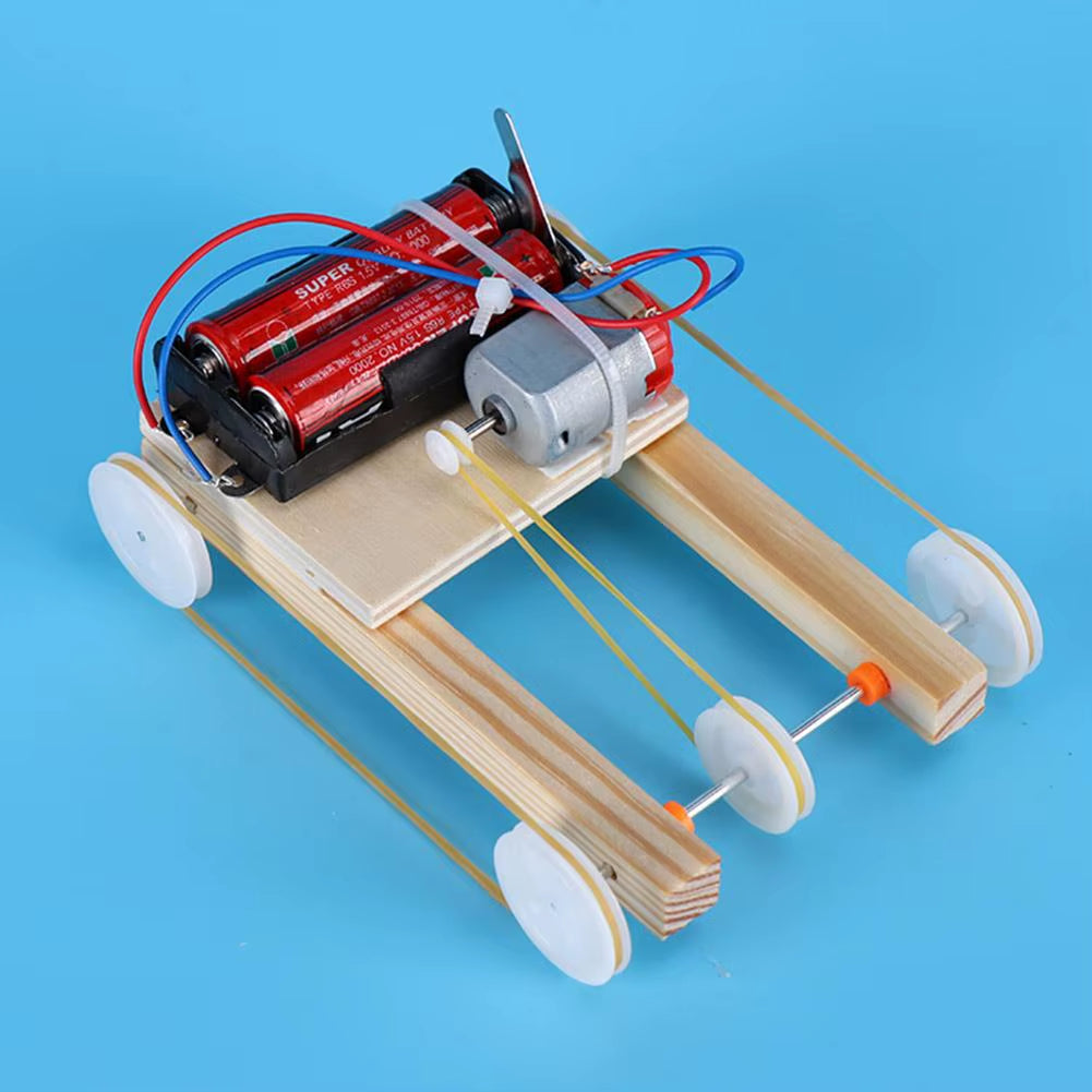 DIY Stem Toys for Children Educational Science Experiment Kit Electric Robot Wooden Puzzle Assembly Model Building for Kids