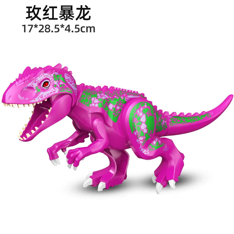 Jurassic World 3 Brutal Raptor Building Blocks Dinosaur Bricks Tyrannosaurus Indominus I-Rex Assemble Toy for Children