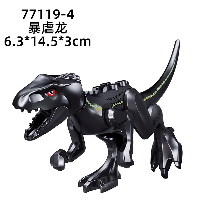 Jurassic World 3 Brutal Raptor Building Blocks Dinosaur Bricks Tyrannosaurus Indominus I-Rex Assemble Toy for Children