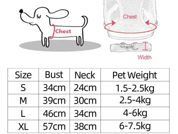Cat Harness Vest Walking Lead Leash for Puppy Dogs Collar Polyester Adjustable Mesh Dog Harness for Small Medium Pet Accessories