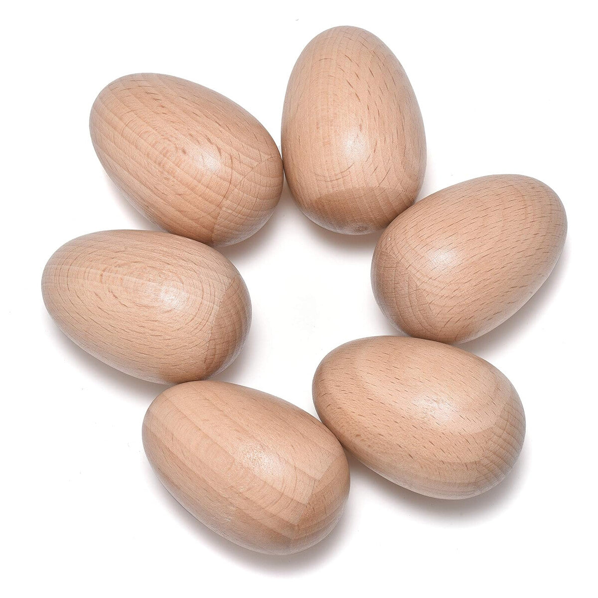 6Pc Wooden Egg Shakers Kids Musical Percussion Instruments Rhythm Rattle Toy Set